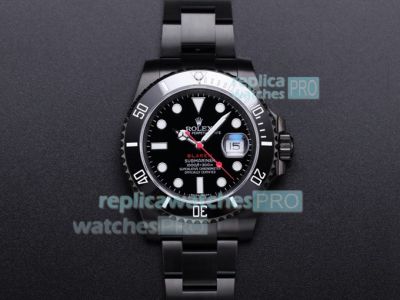 Swiss Replica Rolex BLAKEN Submariner Watch Swiss 3135 Movement 40MM